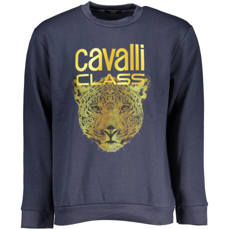 CAVALLI CLASS MEN&NO39,S BLUE ZIPLESS SWEATSHIRT