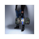 VÝHODNÝ SET - maskáčová taška válec + kosmetická taštička - modrý pás